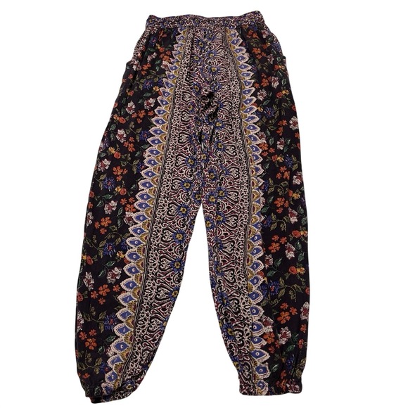 Angie Pants - Angie Pants Mixed Boho Print Pull On Joggers Size S Hippie Festival Coachella